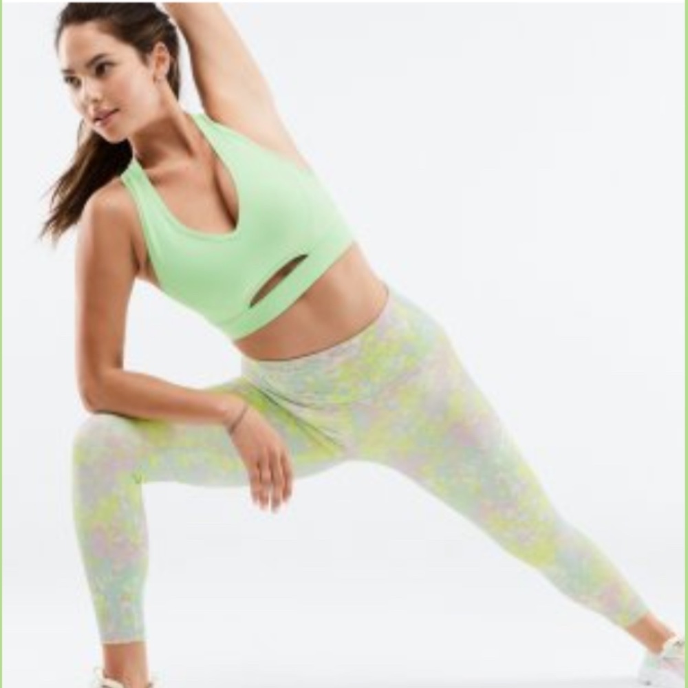 Fabletics Pastel Floral Print Define 7/8 Powerhold Leggings, Size L